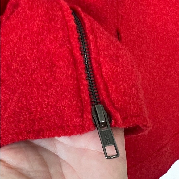 EUC Tahari Boiled Wool Zip Blazer in Orange size Small - Picture 3 of 10